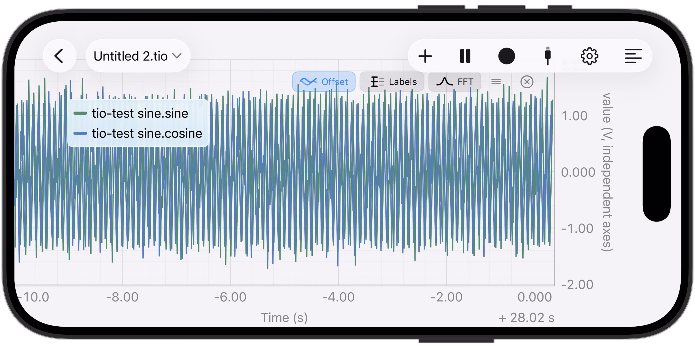 Graph in landscape on iPhone
